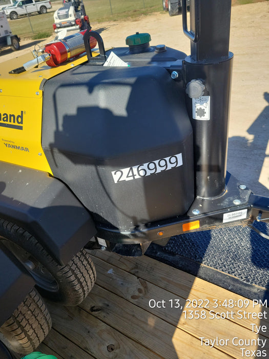 2022 Allmand NLV3GR (4) LED Light Fixture 350W, 23' Vertical Mast, 3kW Prime, Towable, ES Decals, T3