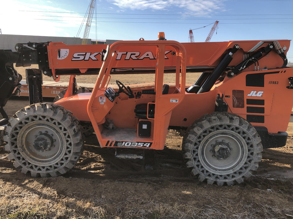 2018 Skytrak 10054 Skytrak 10054 10K Telehandler w/Open ROPS Solid Tires, LED Work Lights, Rotating Beacon, 60" Carriage/60" Forks