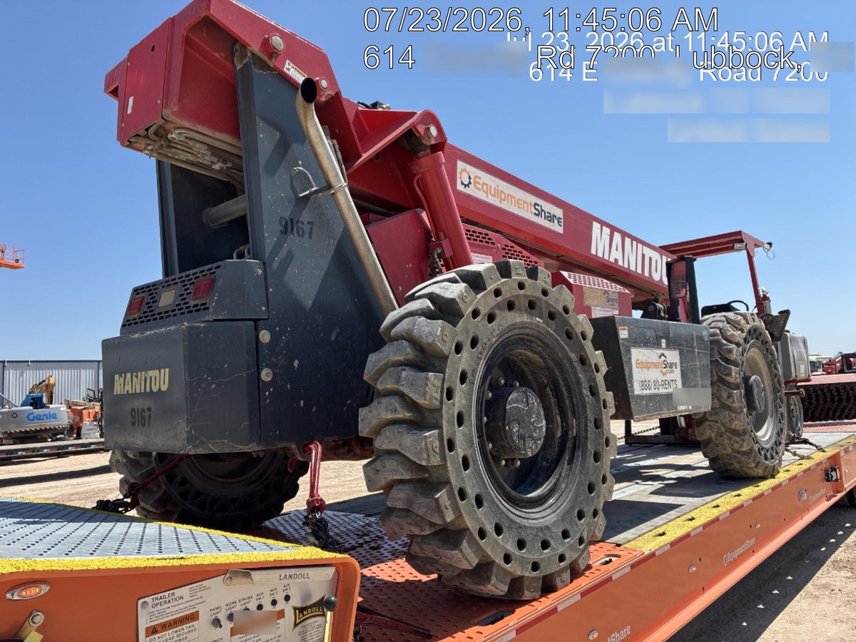 2018 Manitou MTA10055 Manitou MTA 10055 w/Cab/Heat/AC, Work Lights/Strobe, Aux Hyd, Solid Tires, Lift Hook, 66" Carriage, 60" Forks