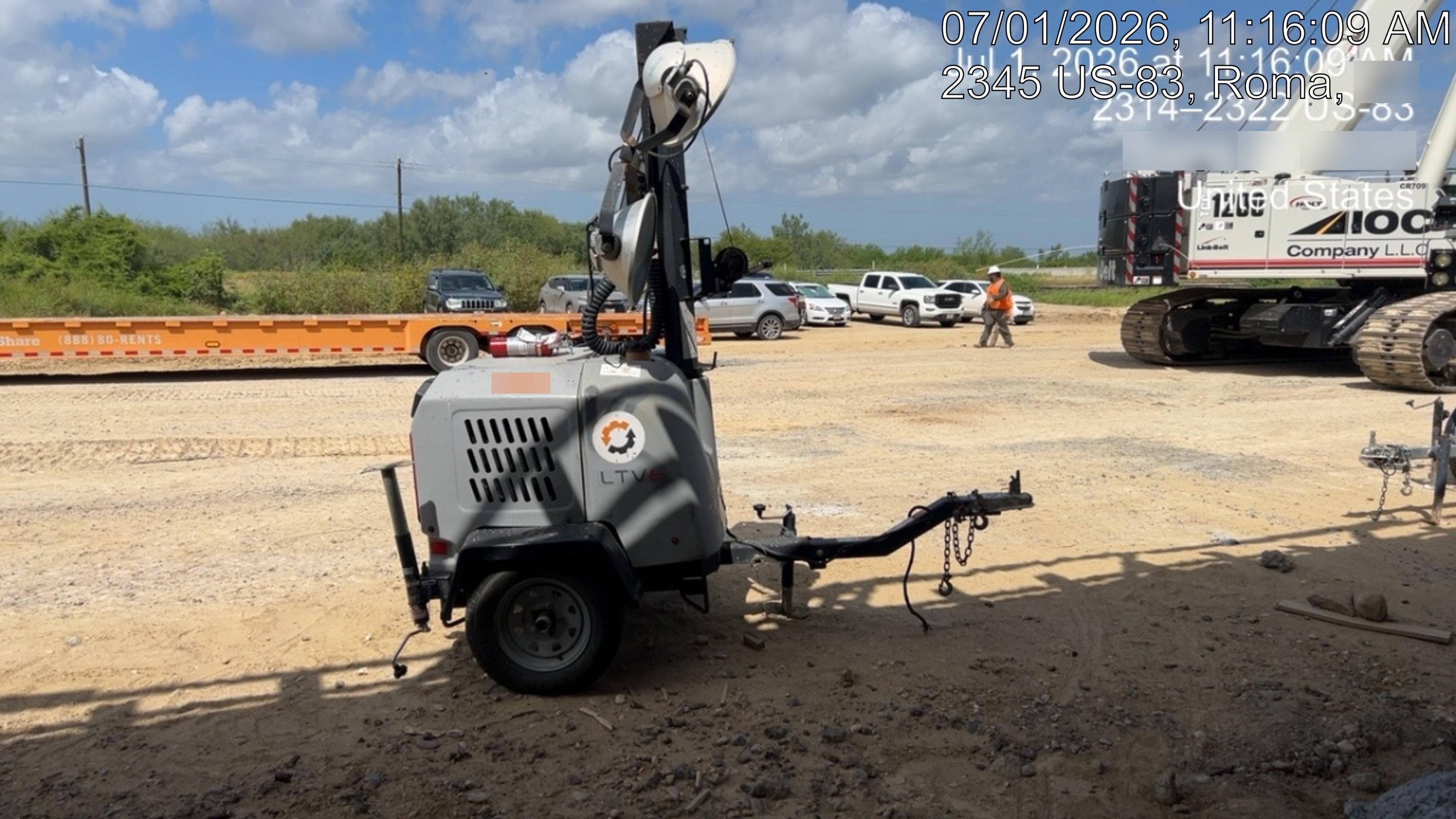 2019 Wacker Neuson LTV6L-MH Mobile Light Tower w/Fuel Level Sensor Installed