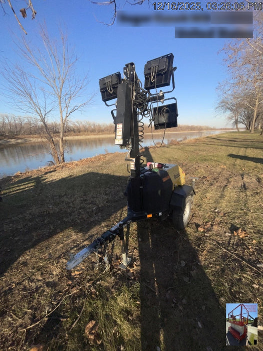 2020 Allmand NLV3GR (4) LED Light Fixture 350W, 23' Vertical Mast, 3kW Prime, Towable, Deep Sea L401, Leveling Jacks, Yanmar T4F 5.8hp