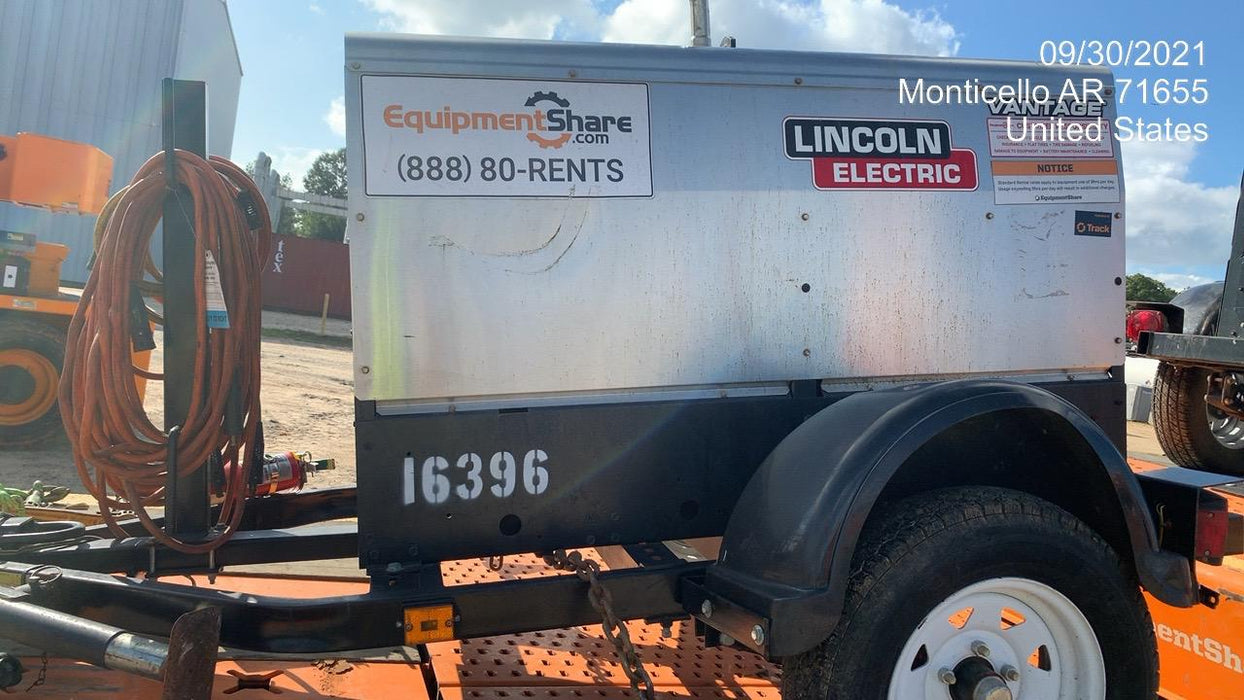 2018 Lincoln Electric Vantage 322 Lincoln Vantage 322 Welder Ready Pak 3 - Vantage 322, Trailer, Fender and light kit, Cable rack