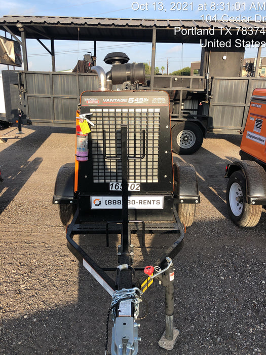 2021 Lincoln Electric Vantage 549X Ready Pak 3, ORANGE (includes trailer, cable rack, fender light kit)