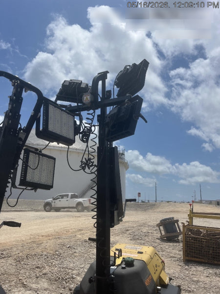 2022 Allmand NLV3GR (4) LED Light Fixture 350W, 23' Vertical Mast, 3kW Prime, Towable, Deep Sea L401, Leveling Jacks, Yanmar T4F 5.8hp