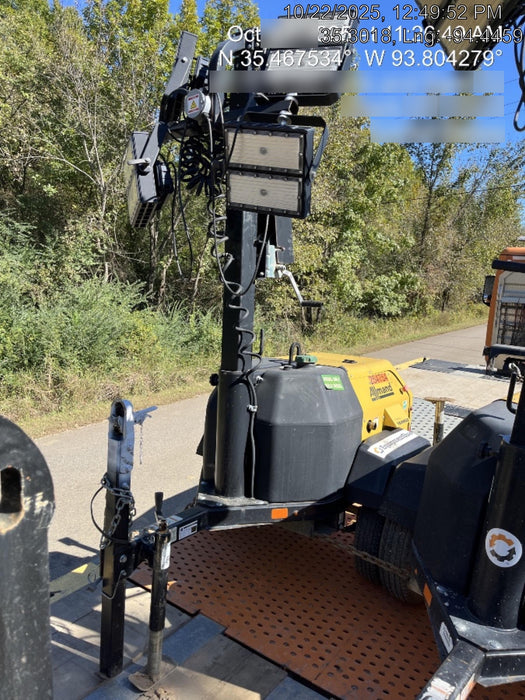 2022 Allmand NLV3GR (4) LED Light Fixture 350W, 23' Vertical Mast, 3kW Prime, Towable, ES Decals, T3