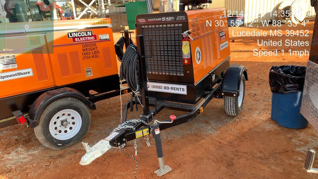 2021 Lincoln Electric Vantage 549X Ready Pak 3, ORANGE (includes trailer, cable rack, fender light kit)