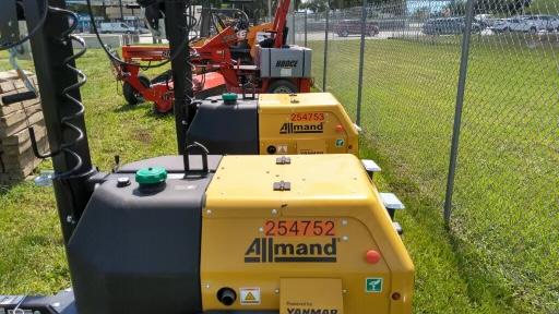 2022 Allmand NLV3GR (4) LED Light Fixture 350W, 23' Vertical Mast, 3kW Prime, Towable, ES Decals, T3