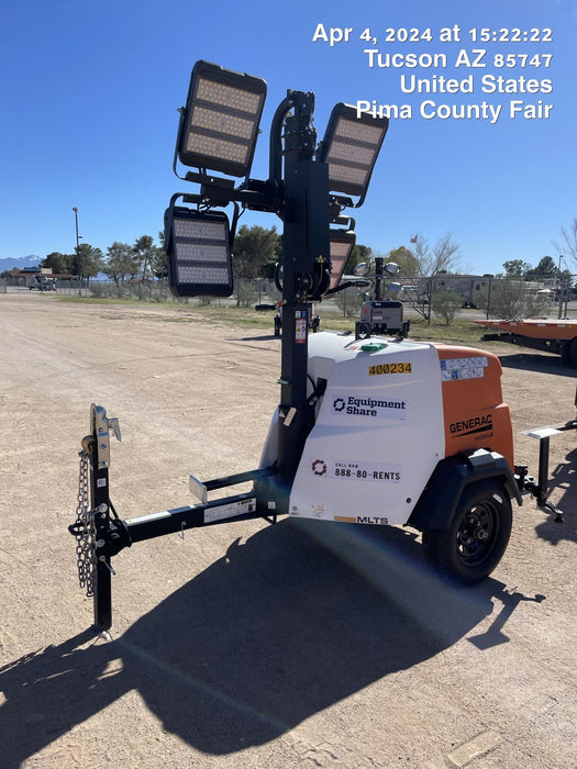 2024 Generac MLT2 Diesel, Flex Switch 120V Input, Powerzone Controller, 
(4) 320W LED Lights, 4kW Generator, 39.9 Gal Fuel Tank, 2" Ball, T3