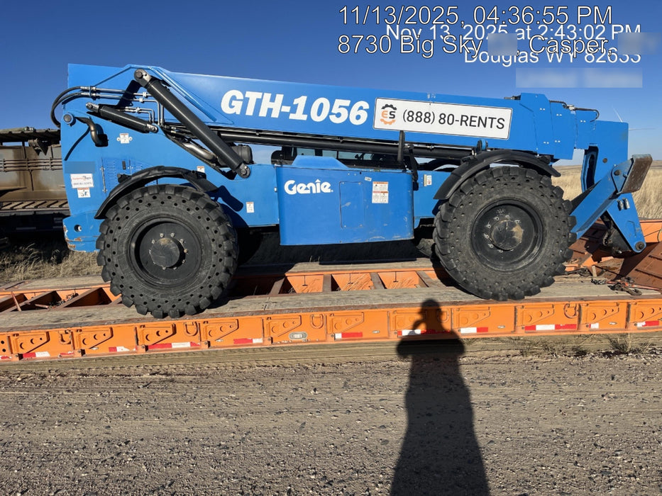 2019 Genie GTH-1056 Cab/Heat/AC, Solid RT Tires, LED Work Lights, Beacon 60" QA Carriage, 60" Forks