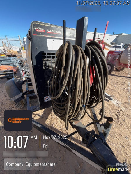 2019 Lincoln Electric Vantage 322 Welder Ready-Pak 3, Two wheel trailer, Fender and Light kit, Cable Rack