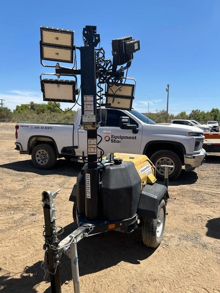 2021 Allmand NLV3GR (4) LED Light Fixture 350W, 23' Vertical Mast, 3kW Prime, Towable, Deep Sea L401, Leveling Jacks, Yanmar T4F 5.8hp
