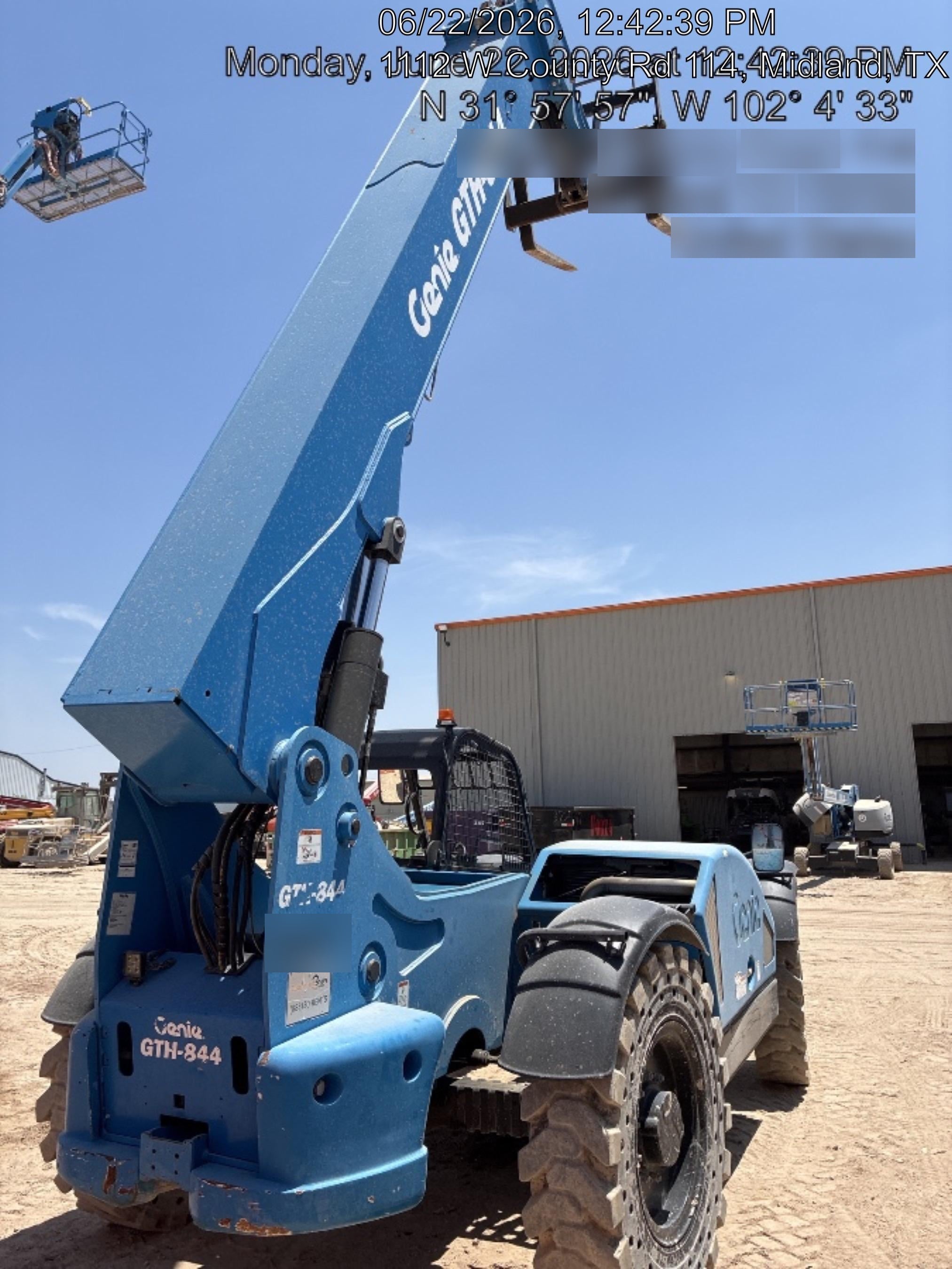 2018 Genie GTH-844 Genie GTH-844 w/ROPS, Work Lights, Solid Tires, RH Cab Mesh, Beacon, 60" Carriage and Forks