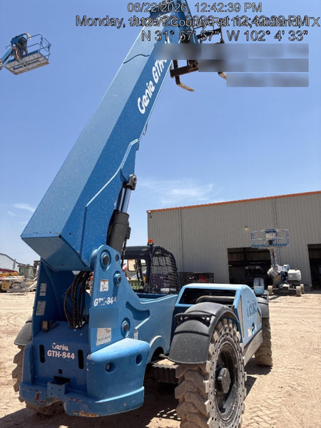 2018 Genie GTH-844 Genie GTH-844 w/ROPS, Work Lights, Solid Tires, RH Cab Mesh, Beacon, 60" Carriage and Forks