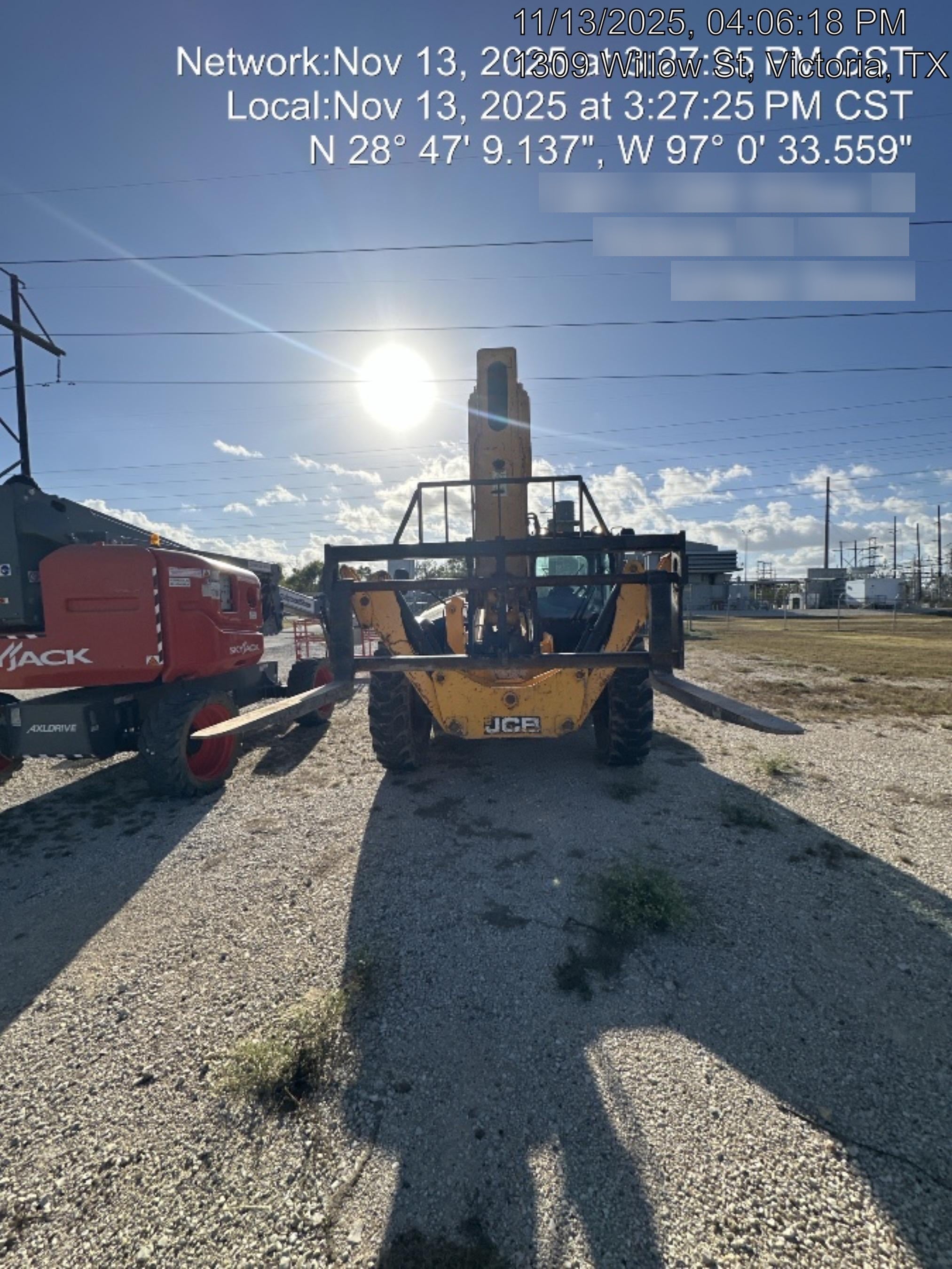 2018 JCB 510-56 JCB 510-56 Telehandler 74 HP w/CAB/HVAC, Beacon, Worklights, Aux Hydraulics, Solid Tires, 60" Carriage/Forks