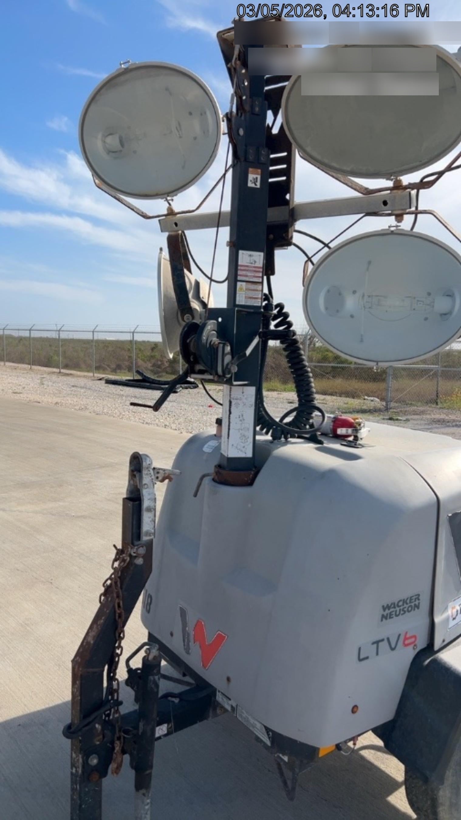 2018 Wacker Neuson LTV6K-MH Wacker Neuson LTV6K Mobile Light Tower w/Fuel Level Sensor Installed