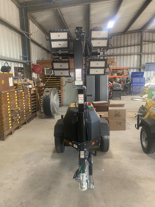 2022 Allmand NLV3GR (4) LED Light Fixture 350W, 23' Vertical Mast, 3kW Prime, Towable, Deep Sea L401, Leveling Jacks, Yanmar T4F 5.8hp