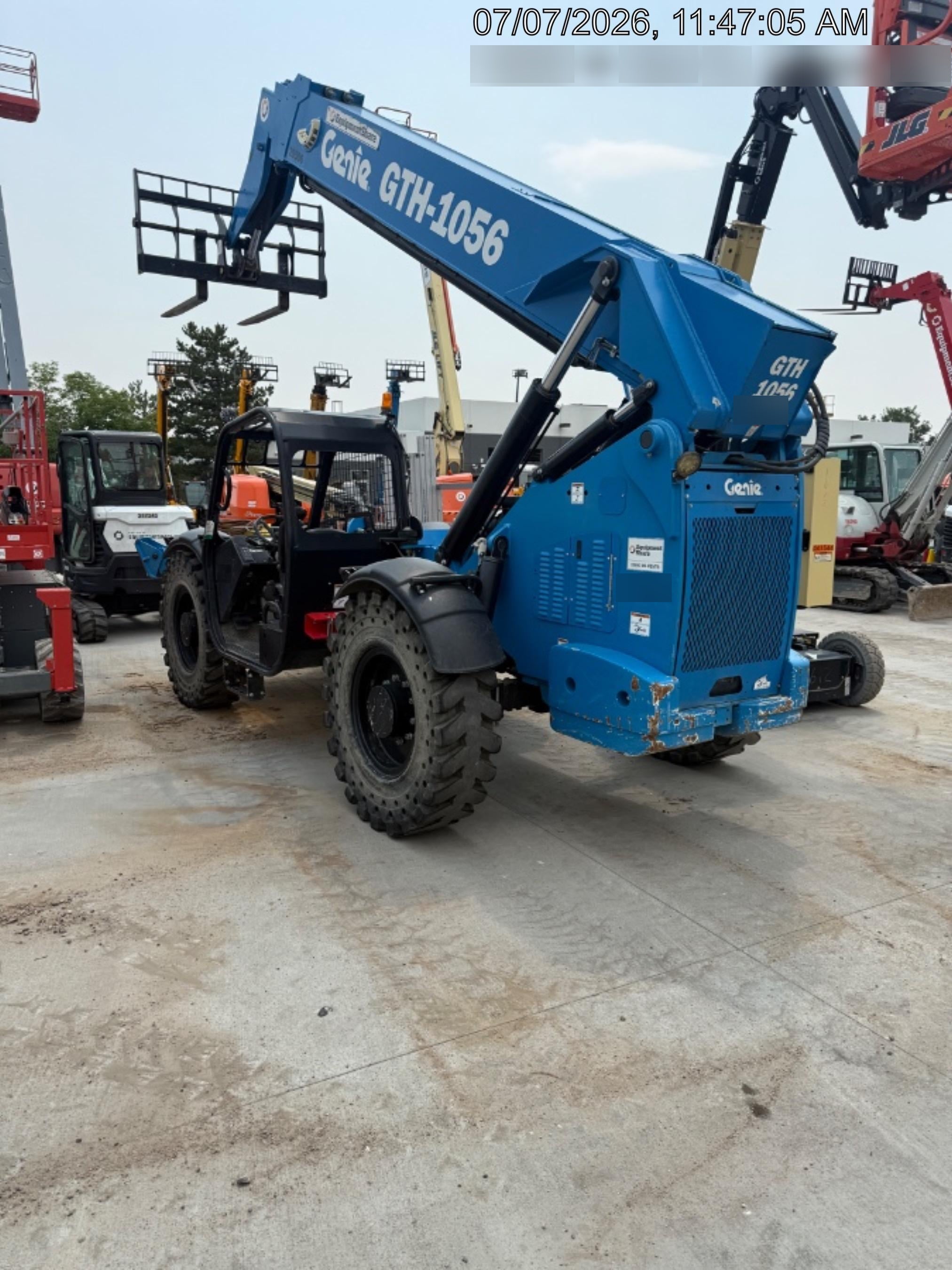 2018 Genie GTH-1056 Genie GTH-1056 w/Open ROPS, Solid Tires, Work Lights, 60" carriage/forks, cab mesh, beacon