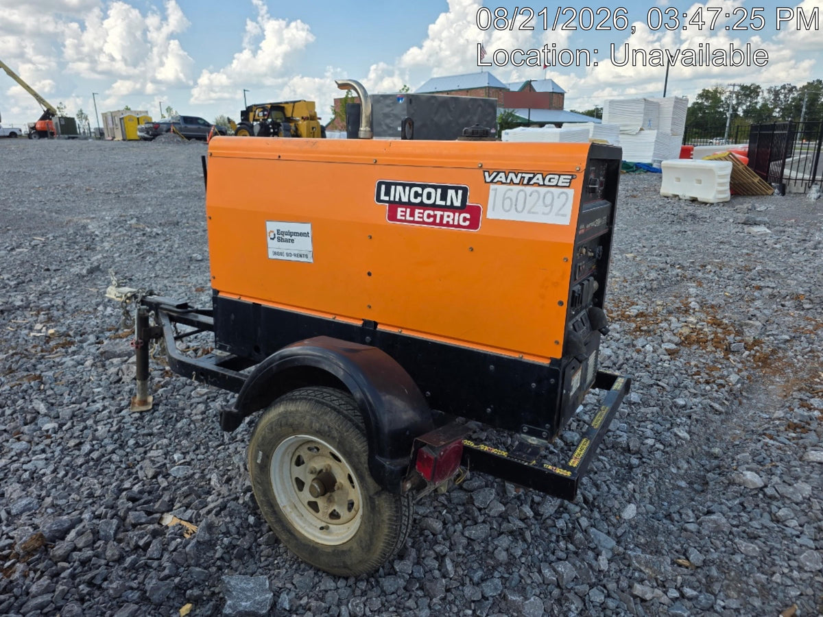 2021 Lincoln Electric Vantage 322 Vantage 322 Ready Pak 3 w/ Decals, ORANGE (includes trailer, cable rack, fender light kit) NO Telematics