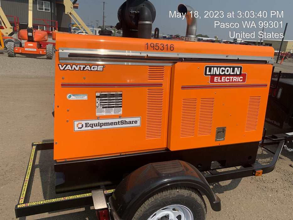 2021 Lincoln Electric Vantage 549X Ready Pak 3, ORANGE (includes trailer, cable rack, fender light kit)