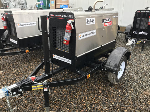 2019 Lincoln Electric Vantage 322 Welder Ready-Pak 3, Two wheel trailer, Fender and Light kit, Cable Rack