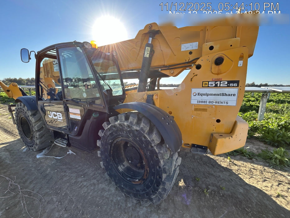 2018 JCB 512-56 JCB 512-56 Telehandler 74 HP w/CAB/HVAC, Beacon, Worklights, Semi Solids Tires, 72" Carriage/Forks
