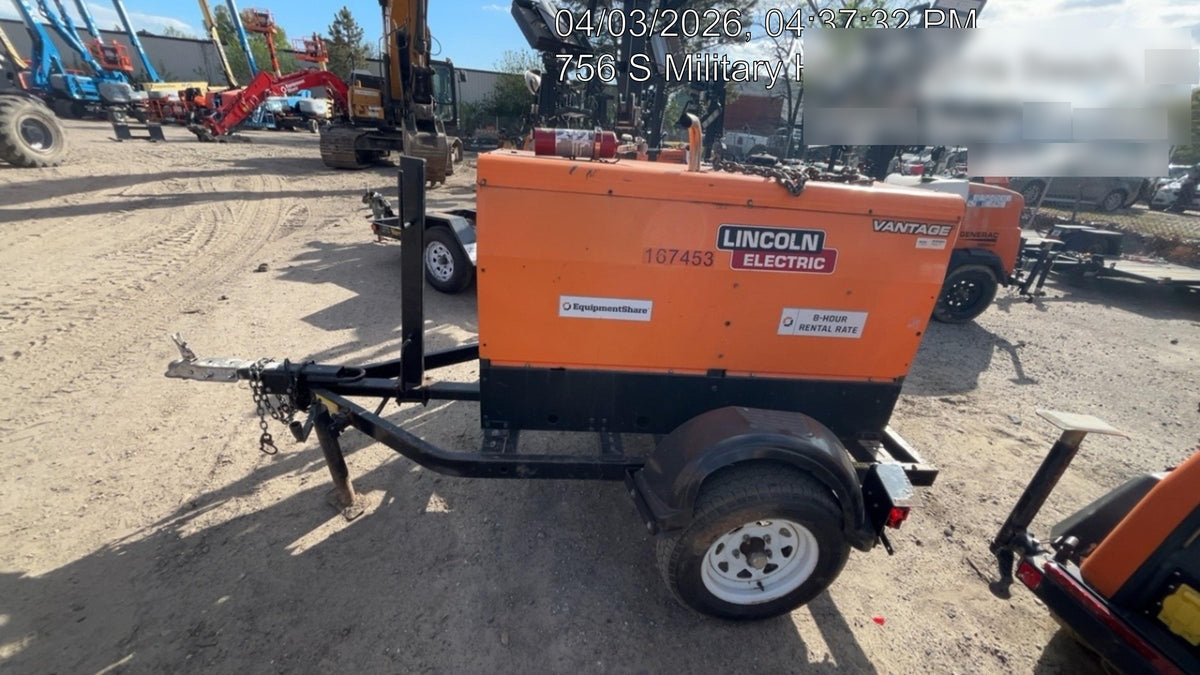 2021 Lincoln Electric Vantage 322 Vantage 322 Ready Pak 3 w/ Decals, ORANGE (includes trailer, cable rack, fender light kit) NO Telematics