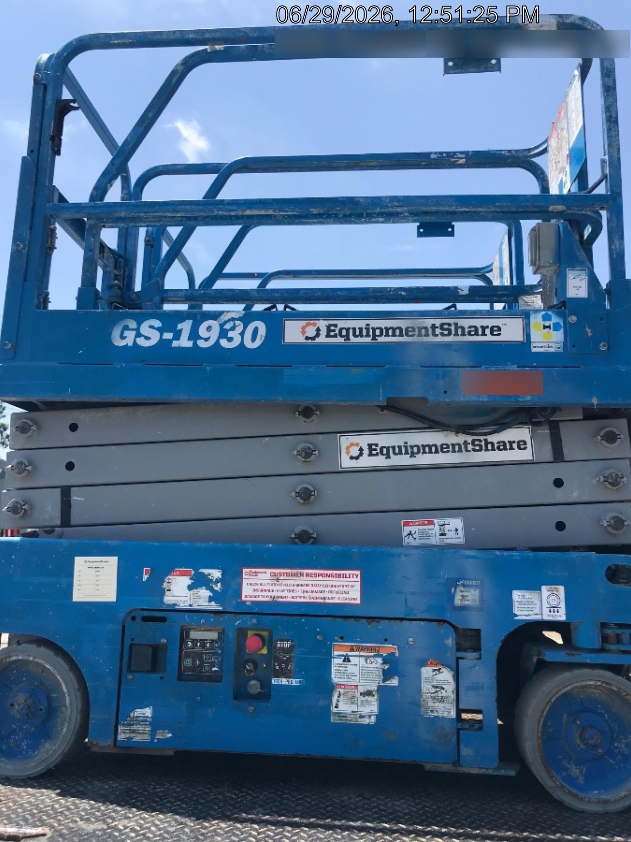2019 Genie GS-1930 Fixed Rails with Chain Entry