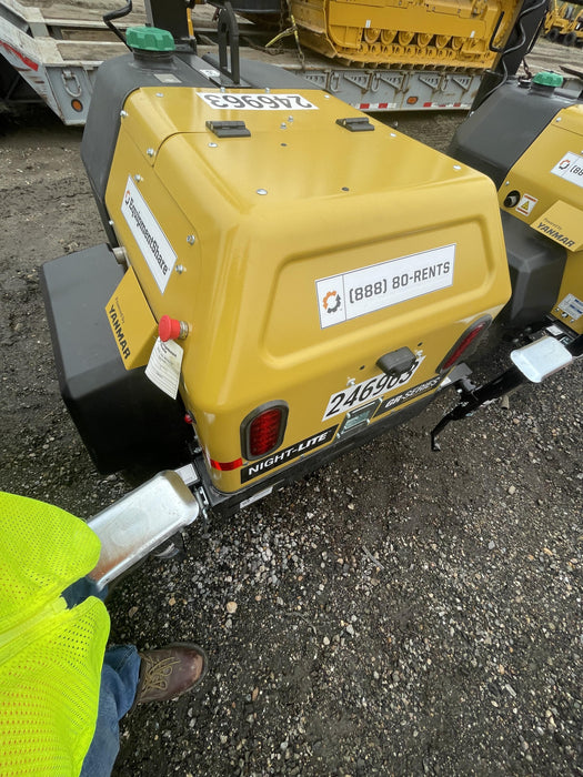 2022 Allmand NLV3GR (4) LED Light Fixture 350W, 23' Vertical Mast, 3kW Prime, Towable, ES Decals, T3