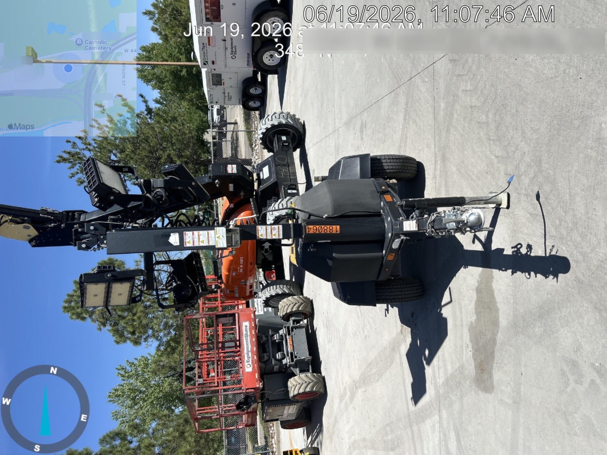 Allmand NLV3GR (4) LED Light Fixture 350W, 23' Vertical Mast, 3kW Prime, Towable, Deep Sea L401, Leveling Jacks, Yanmar T4F 5.8hp