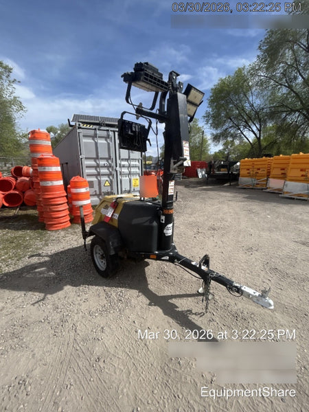 2022 Allmand NLV3GR (4) LED Light Fixture 350W, 23' Vertical Mast, 3kW Prime, Towable, Deep Sea L401, Leveling Jacks, Yanmar T4F 5.8hp