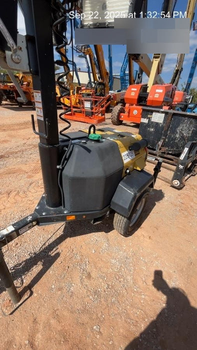 2022 Allmand NLV3GR (4) LED Light Fixture 350W, 23' Vertical Mast, 3kW Prime, Towable, Deep Sea L401, Leveling Jacks, Yanmar T4F 5.8hp