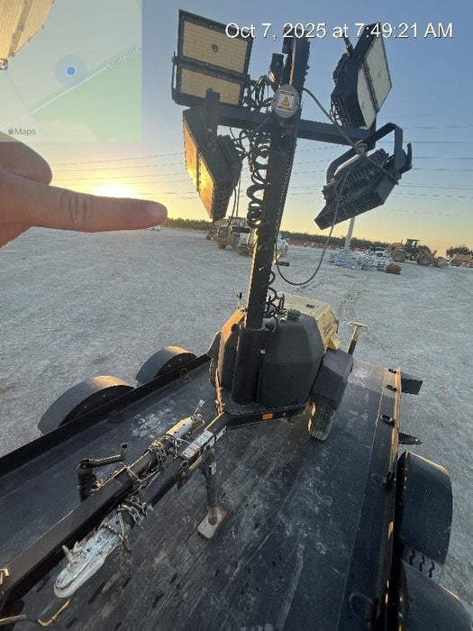 2022 Allmand NLV3GR (4) LED Light Fixture 350W, 23' Vertical Mast, 3kW Prime, Towable, Deep Sea L401, Leveling Jacks, Yanmar T4F 5.8hp