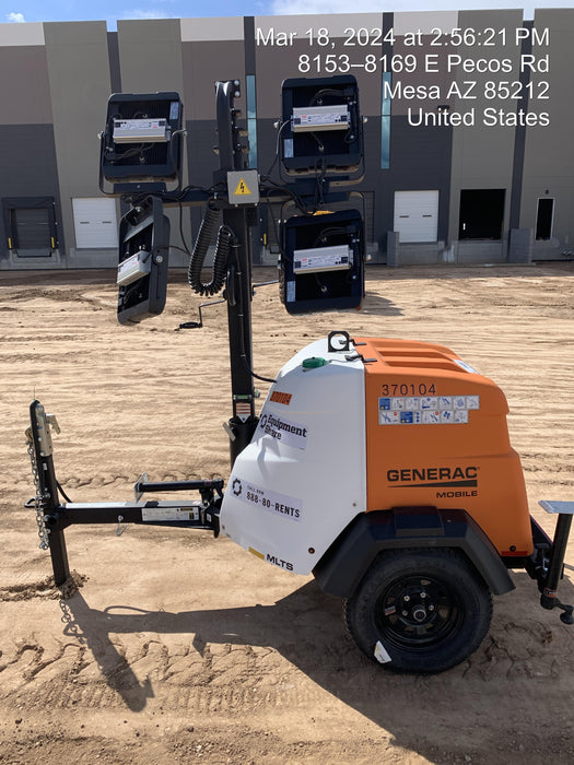 2023 Generac MLT2 Diesel, Flex Switch 120V Input, Powerzone Controller, 
(4) 320W LED Lights, 4kW Generator, 39.9 Gal Fuel Tank, 2" Ball, T3