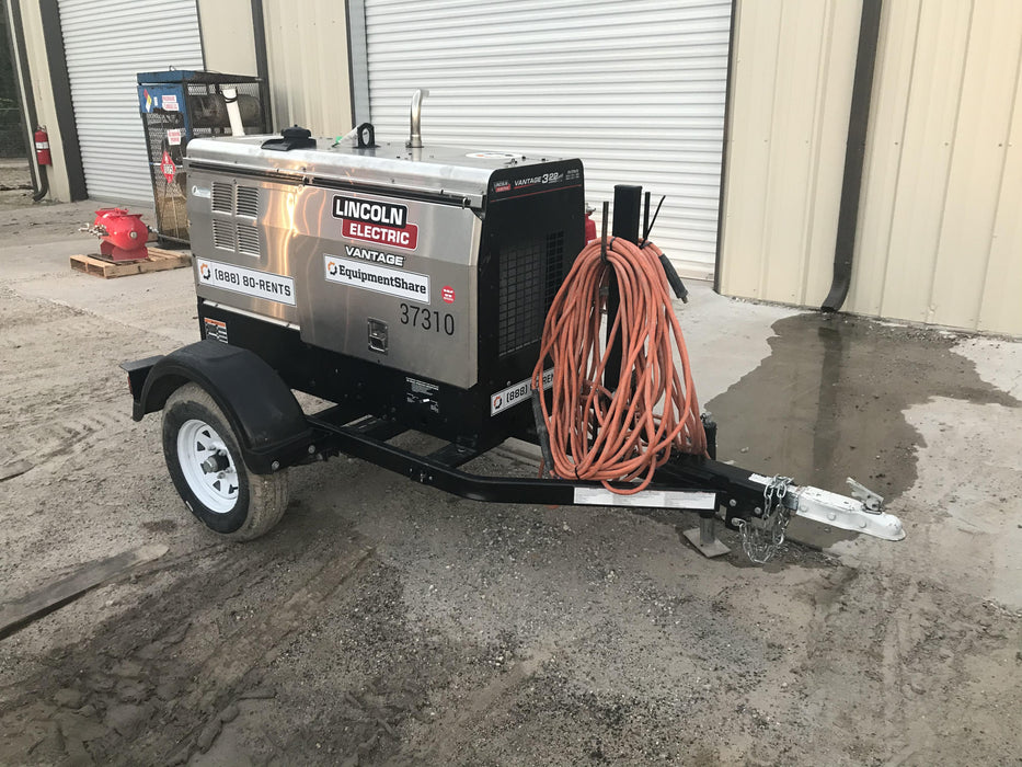 2019 Lincoln Electric Vantage 322 Ready-Pak 3, Two Wheel Trailer, Fender and Light Kit, Cable Rack
