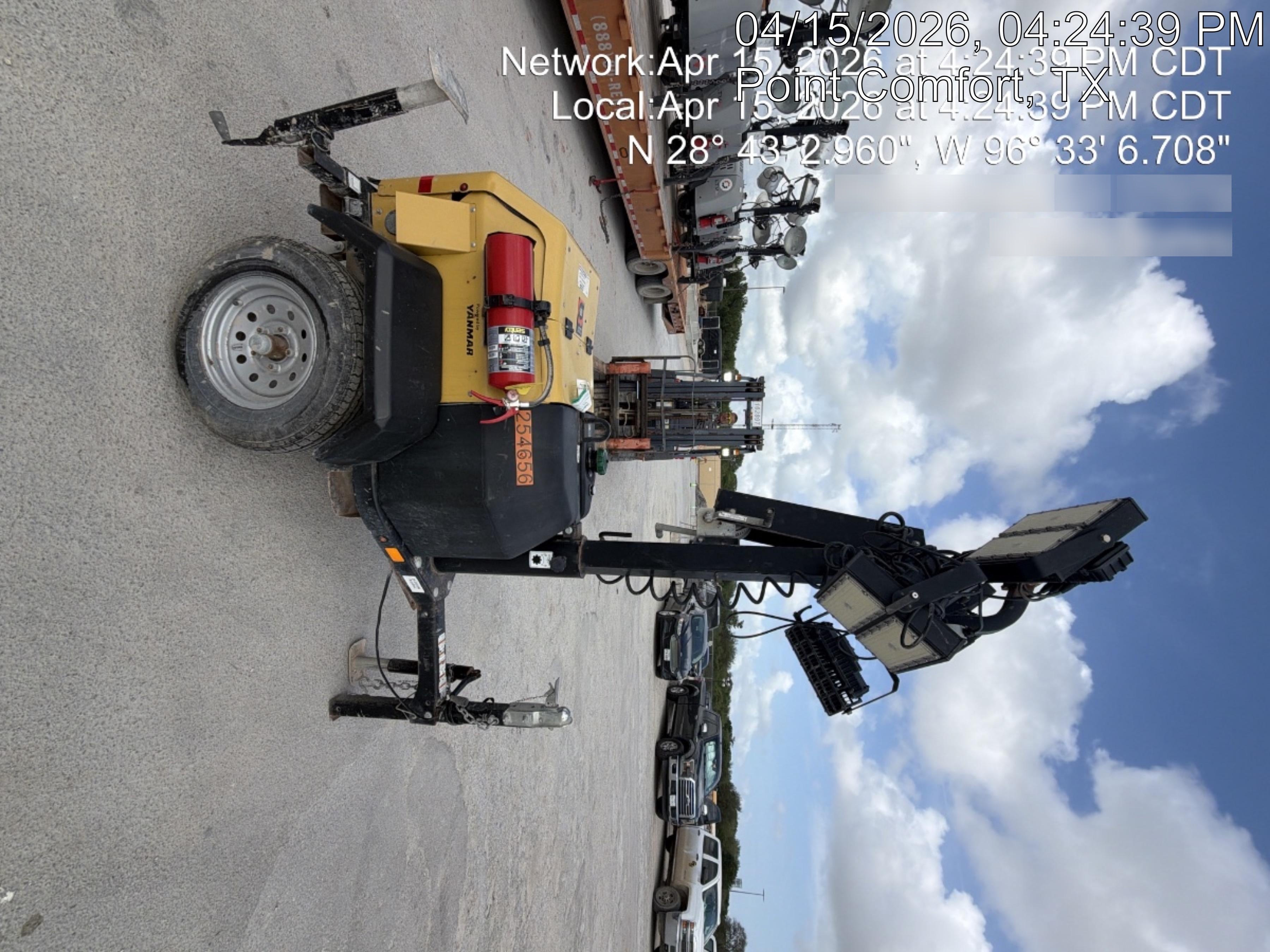 2022 Allmand NLV3GR (4) LED Light Fixture 350W, 23' Vertical Mast, 3kW Prime, Towable, ES Decals, T3