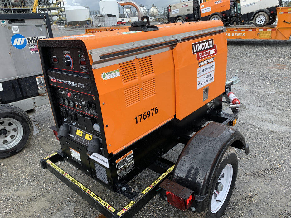 2021 Lincoln Electric Vantage 322 Vantage 322 Ready Pak 3 w/ Decals, ORANGE (includes trailer, cable rack, fender light kit) NO Telematics