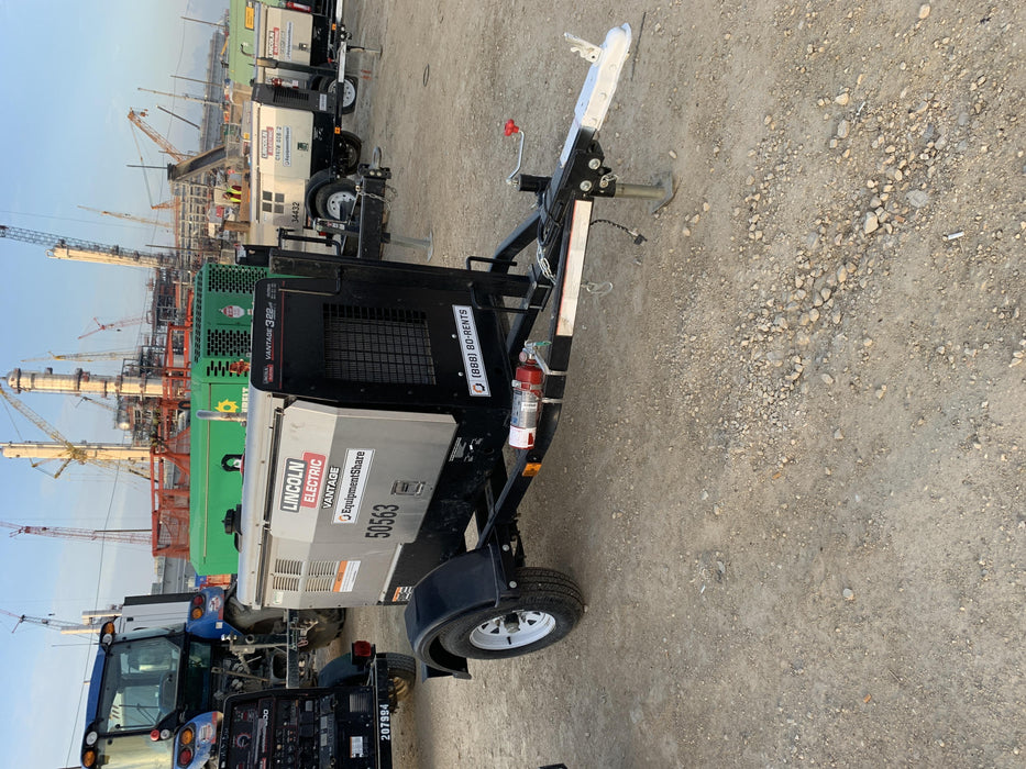 2019 Lincoln Electric Vantage 322 Welder Ready-Pak 3, Two wheel trailer, Fender and Light kit, Cable Rack