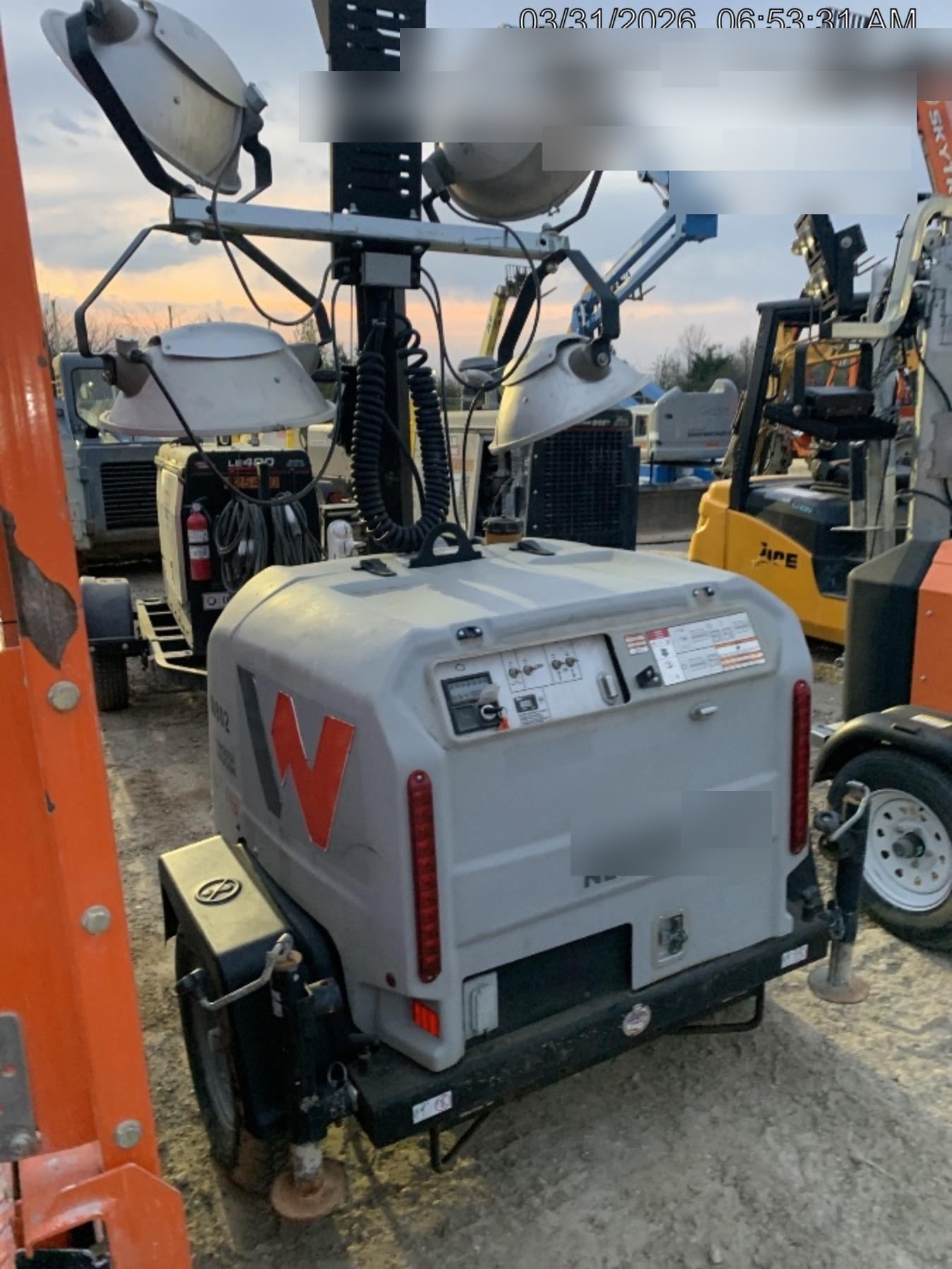 2018 Wacker Neuson LTV6L-MH Wacker Neuson LTV6L Mobile Light Tower w/Fuel Level Sensor Installed