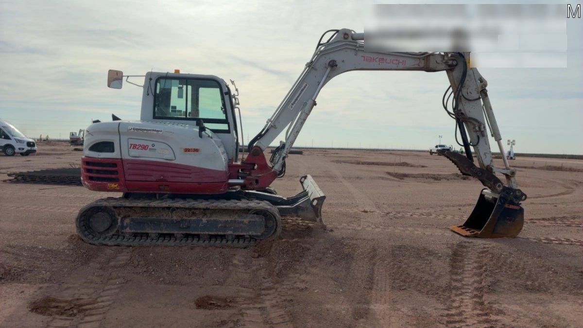 2019 Takeuchi TB290 Takeuchi TB290 Cab/Heat/AC w/Rubber Tracks, Auxiliary Hydraulics, Dozer Blade, Manual QC, 18/24/36" Buckets, Hydraulic Thumb Installed