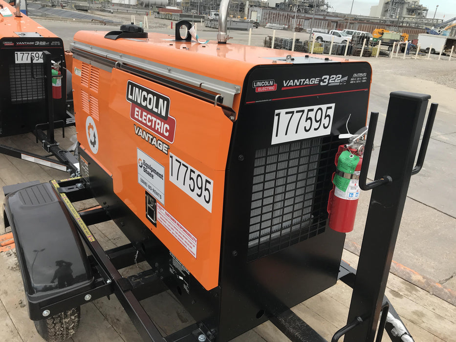 2021 Lincoln Electric Vantage 322 Vantage 322 Ready Pak 3 w/ Decals, ORANGE (includes trailer, cable rack, fender light kit) NO Telematics