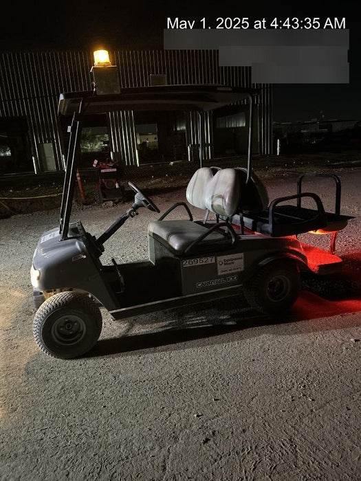 2022 Club Car CA100E Canopy, Fold down Windshield, Beacon, Back up Alarm, All-Trail Trials, HD 8 V Batteries, Trailer Hitch and Ball