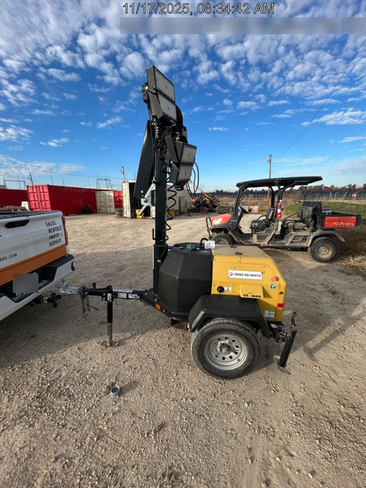 2022 Allmand NLV3GR (4) LED Light Fixture 350W, 23' Vertical Mast, 3kW Prime, Towable, ES Decals, T3