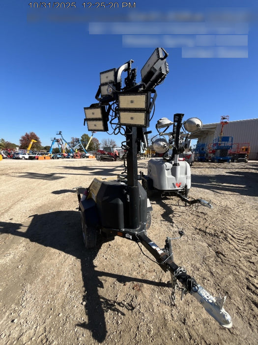 2022 Allmand NLV3GR (4) LED Light Fixture 350W, 23' Vertical Mast, 3kW Prime, Towable, Deep Sea L401, Leveling Jacks, Yanmar T4F 5.8hp