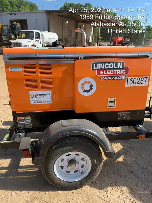 2021 Lincoln Electric Vantage 322 Vantage 322 Ready Pak 3 w/ Decals, ORANGE (includes trailer, cable rack, fender light kit) NO Telematics