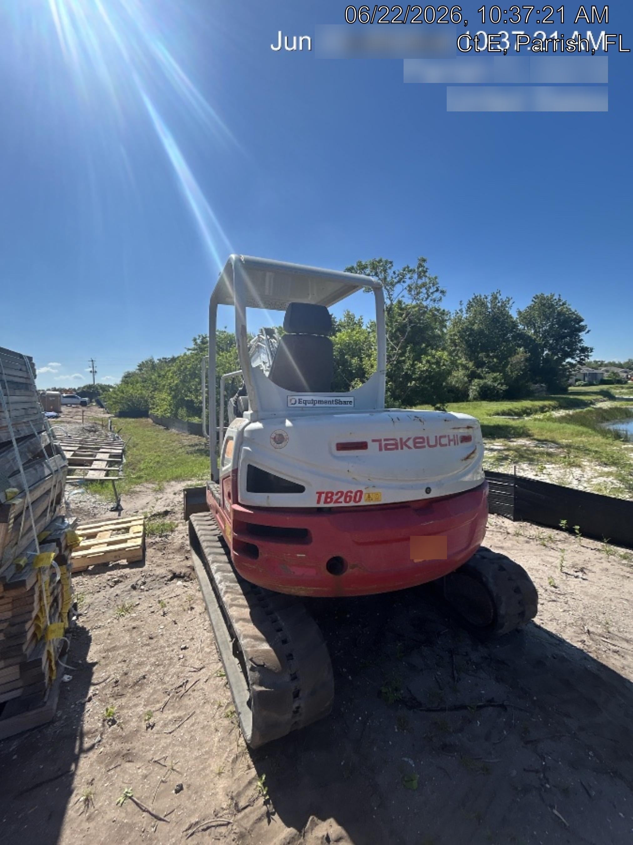 2019 Takeuchi TB260 Canopy, Standard Blade, Auxiliary hydraulics Manual QC, Hydraulic thumb, 12" ,18", 24" Bucket