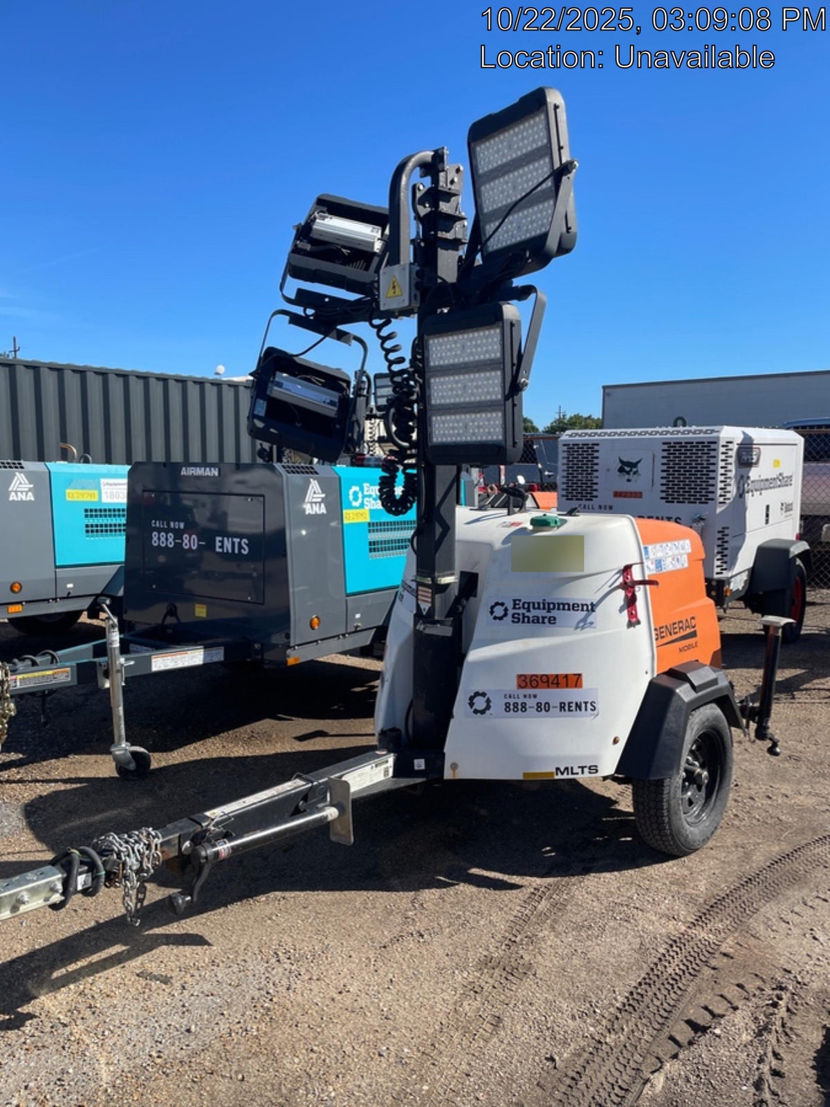 2023 Generac MLT2 Diesel, Flex Switch 120V Input, Powerzone Controller, 
(4) 320W LED Lights, 4kW Generator, 39.9 Gal Fuel Tank, 2" Ball, T3