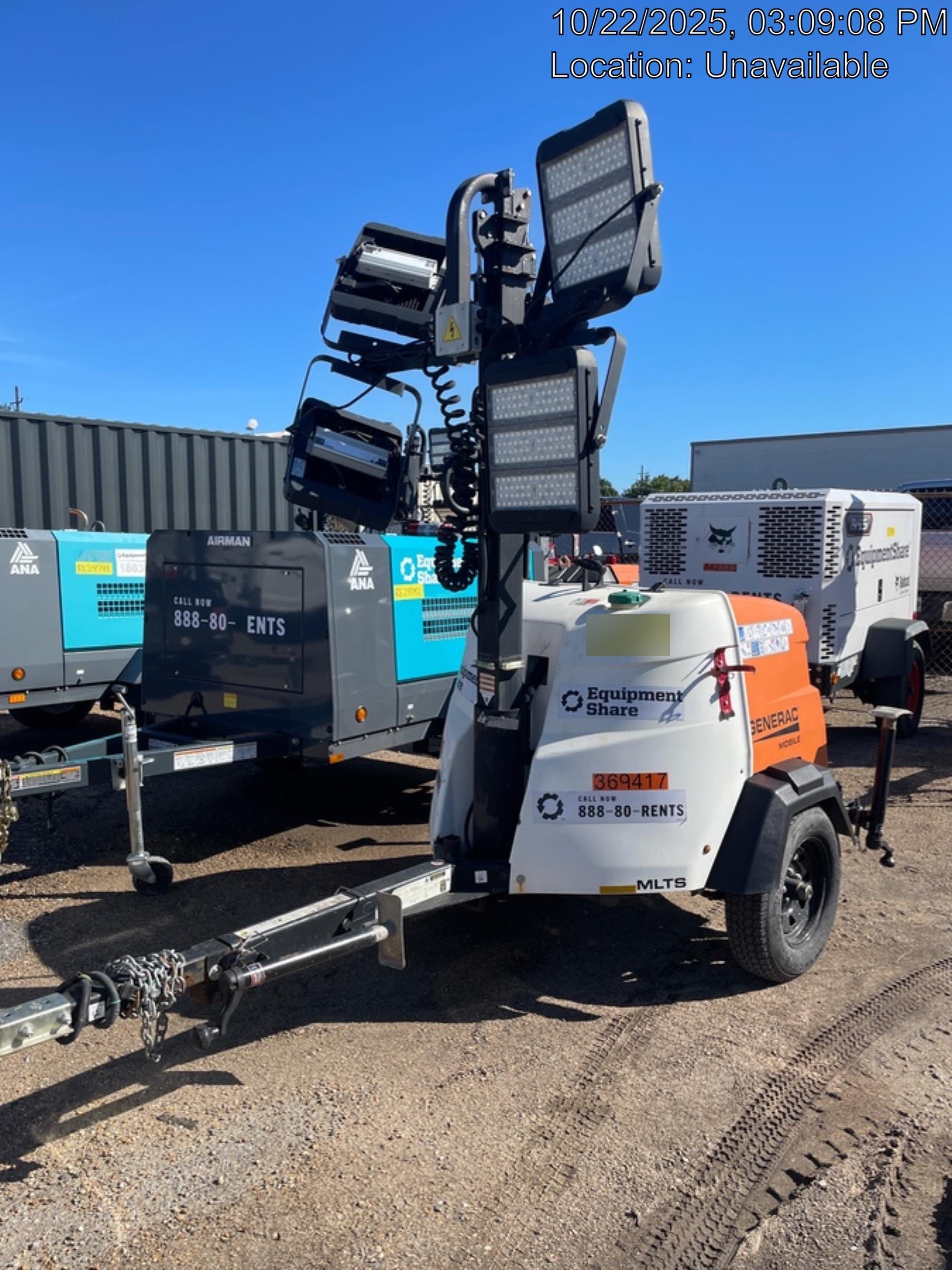 2023 Generac MLT2 Diesel, Flex Switch 120V Input, Powerzone Controller, 
(4) 320W LED Lights, 4kW Generator, 39.9 Gal Fuel Tank, 2" Ball, T3
