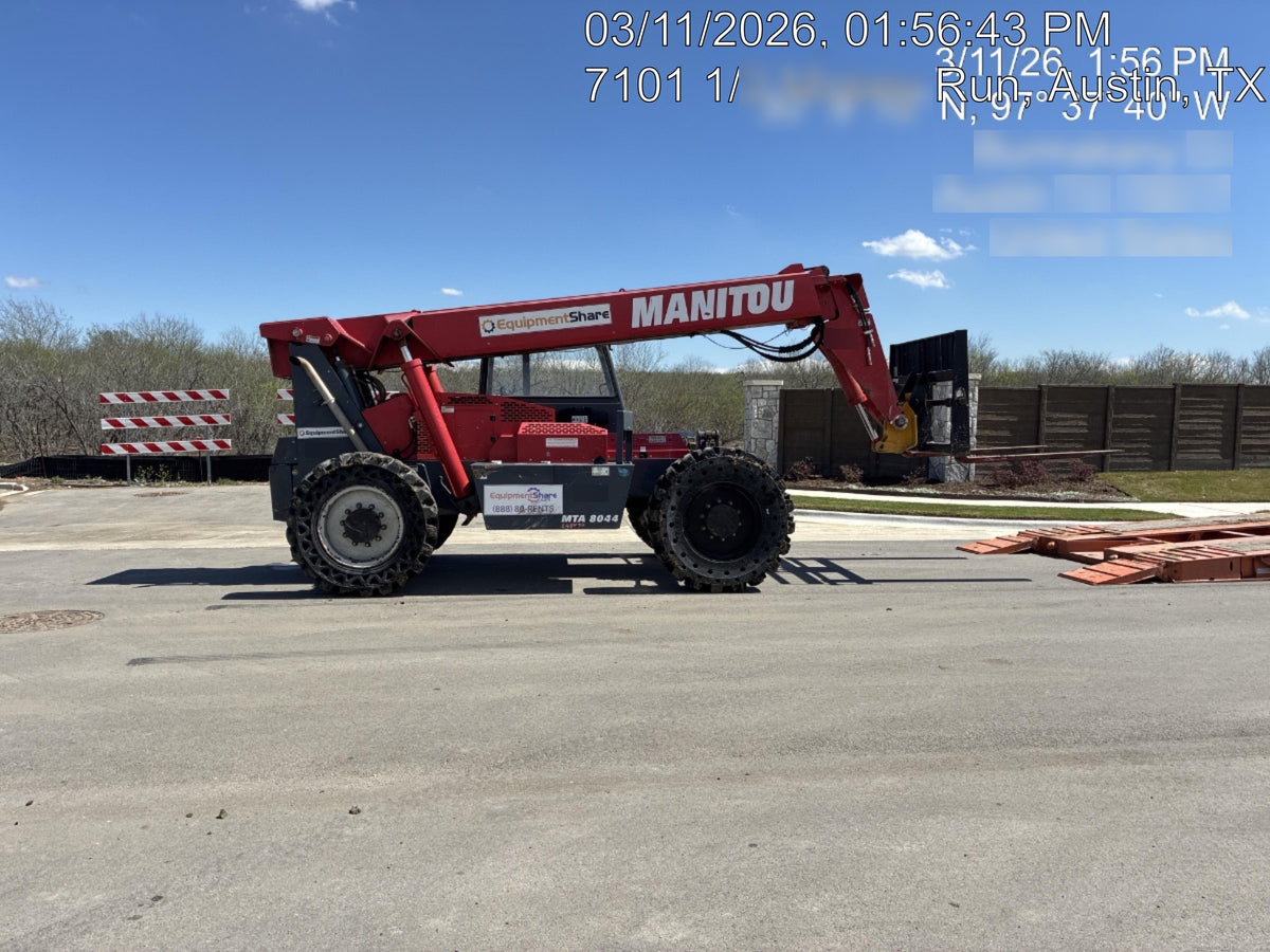 2018 Manitou MTA8044 MTA 8044 - 74 HP T4, Canopy, Worklights/Strobe, Beacon, 66" Carriage, 48" Forks, Solid Tires, Lift Hook, Aux Hydraulics