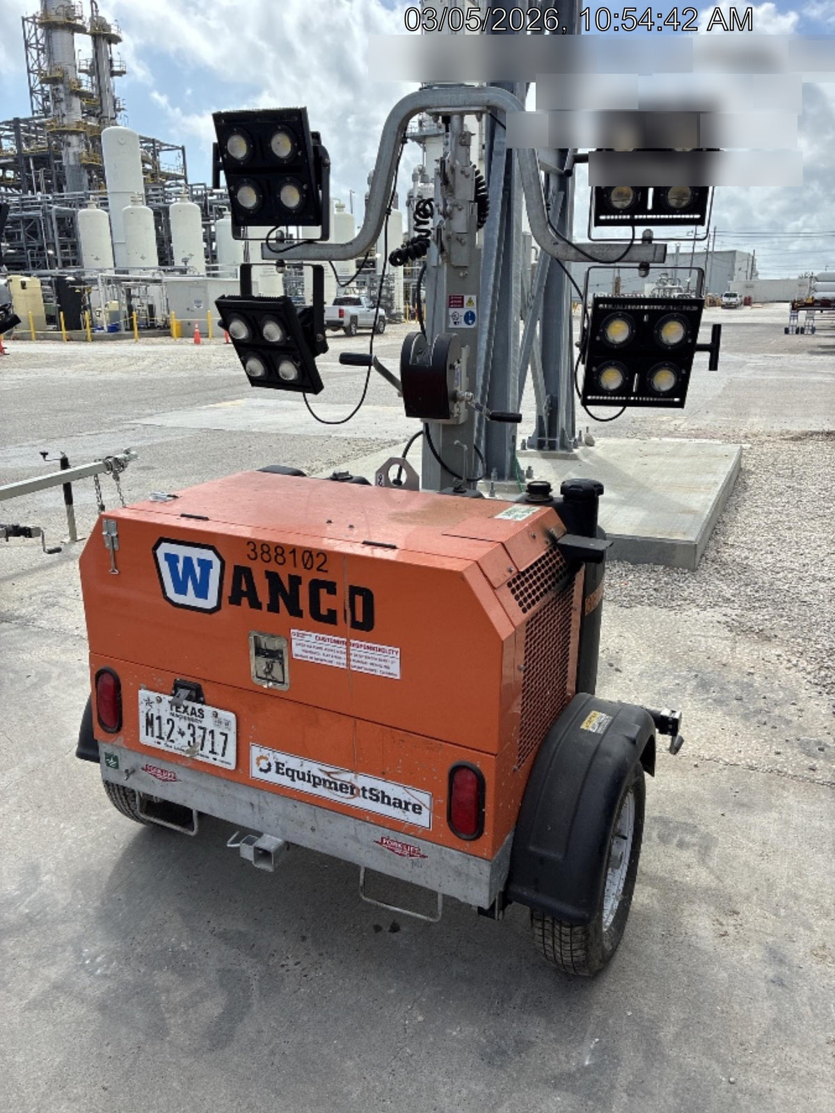 2024 Wanco WLTT-4MM4K Diesel, Deep Sea Controller, Shore Power Plug, Auto Start, (4) 350W LED Floodlights, 4kW Generator, 60 Gal Fuel Tank, 2" Ball, T3