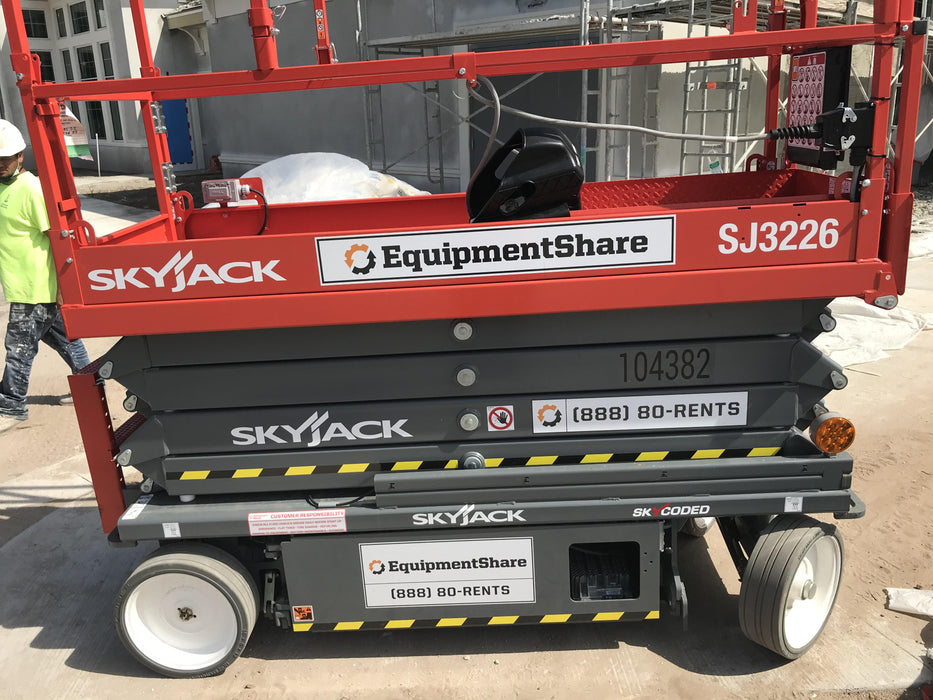 2020 Skyjack SJIII-3226 Solid NM Tires, Half height spring hinged entry gate, Dual Beacons